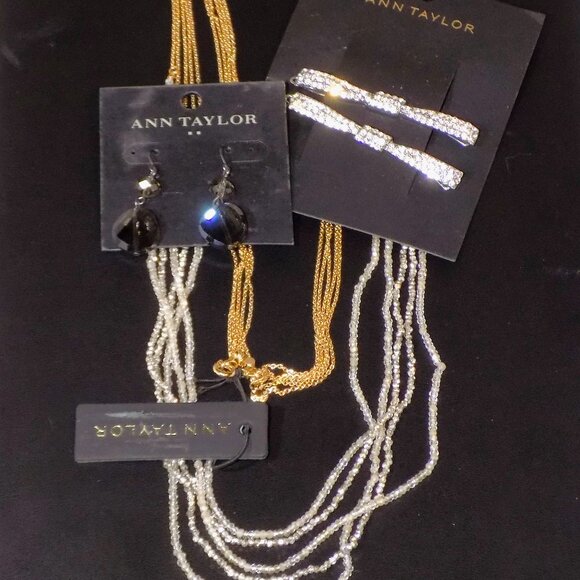 Ann Taylor Jewelry - Lot 3 New w/$94 Tags Ann Taylor Jewelry Bundle.  Necklace, Earrings & Barrettes
